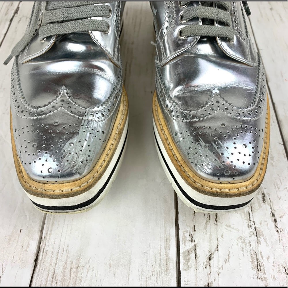 PRADA metallic platform Oxford size 35 - Picture 3 of 9